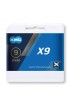 Cadena KMC KMC X9 gris 1/2" x 11/128", 114 eslabones,6,6mm,9-v.