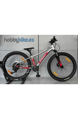 Bicicleta infantil Ghost Kato 24" Pro plata rojo