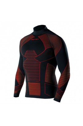 Camiseta Interior Manga Larga BIOTEX Icebreak Termico Negro/Rojo 3D XS-S